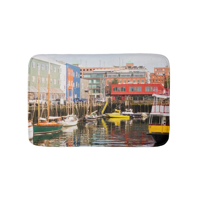 Boats Moored | Portland, Maine Bathroom Mat (Front)