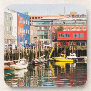 Boats Moored   Portland, Maine Beverage Coaster