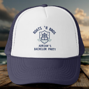 Boats N Bros Bachelor Party Favor Nautical Groom Trucker Hat