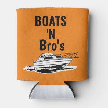 Boats N Bros Personalized Bachelor  Can Cooler by MoeWampum at Zazzle