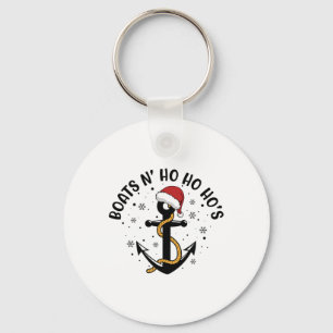 Boats N Ho Ho Hos Christmas Pajama Funny Humor X-m Keychain