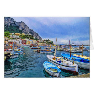 Boats of Capri Italian Photo Art Blank