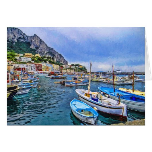 Boats of Capri Italian Photo Art Blank (Front Horizontal)