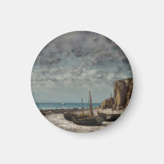 Boats on a Beach, Étretat – Gustave Courbet Magnet (Front)