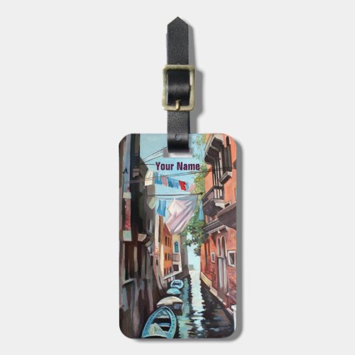 Boats On A Venetian Canal Luggage Tag
