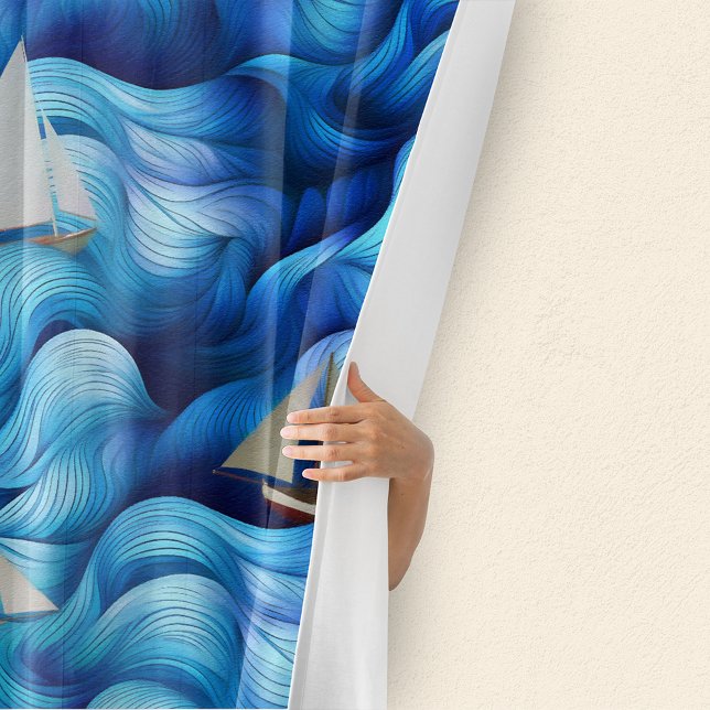 Boats On A Wild Ocean Shower Curtain (Creator Uploaded)