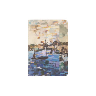Boats On Lake Erie Paper Collage Passport Cover