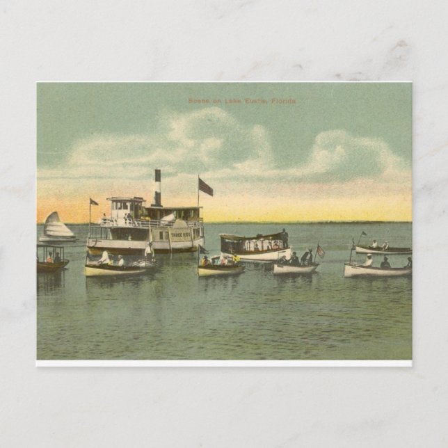 Boats on Lake Eustis, Florida - 1910 Postcard (Front)