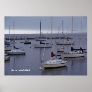 Boats on Monterey Bay Poster