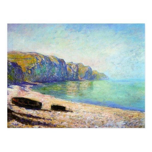 Boats on the Beach at Pourville, Low Tide Monet Postcard | Zazzle