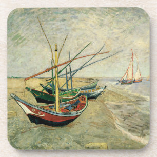 Boats on the Beach at Saintes-Maries Beverage Coaster