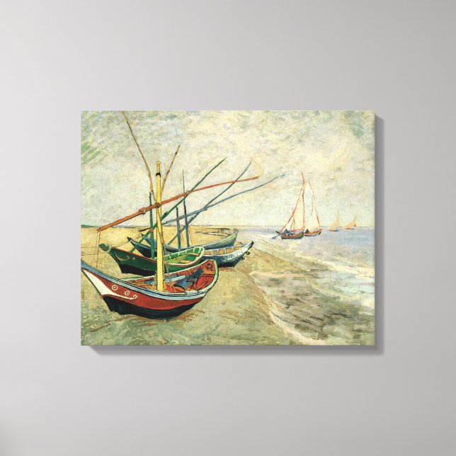 Boats on the Beach at Saintes-Maries Canvas Print (Front)