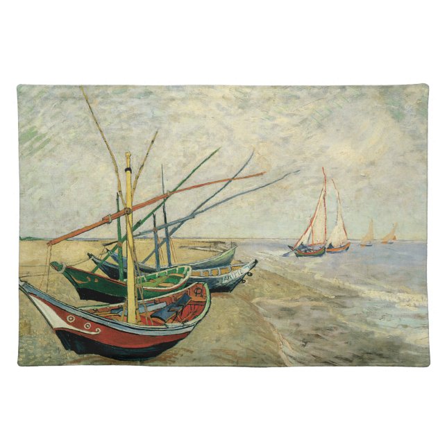 Boats on the Beach at Saintes-Maries Cloth Placemat (Front)