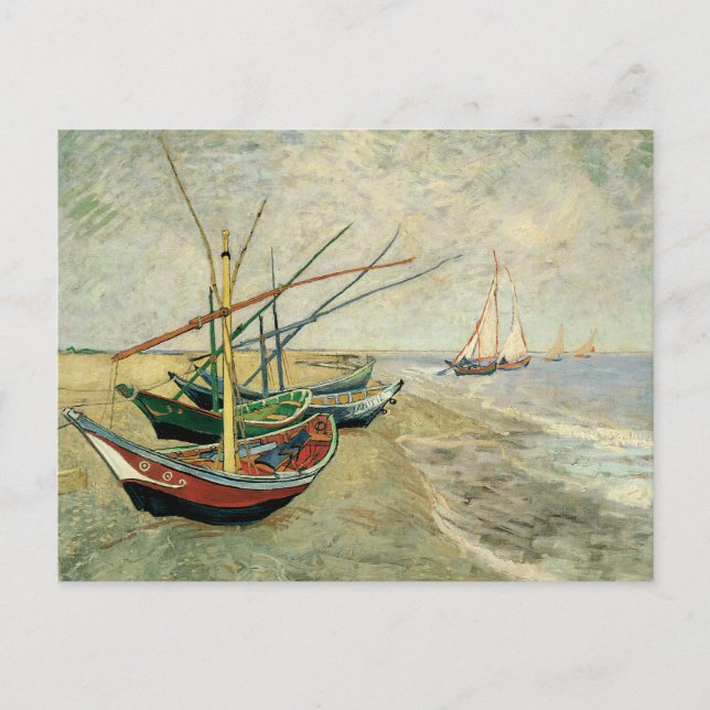 Boats on the Beach at Saintes-Maries Postcard (Front)