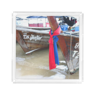 Boats On The Beach   Phi Phi Islands, Thailand Acrylic Tray