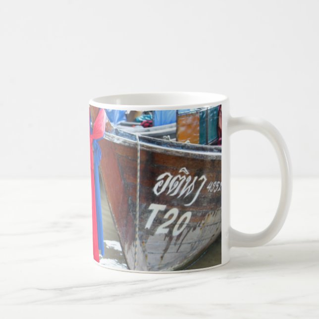 Boats On The Beach | Phi Phi Islands, Thailand Coffee Mug (Right)