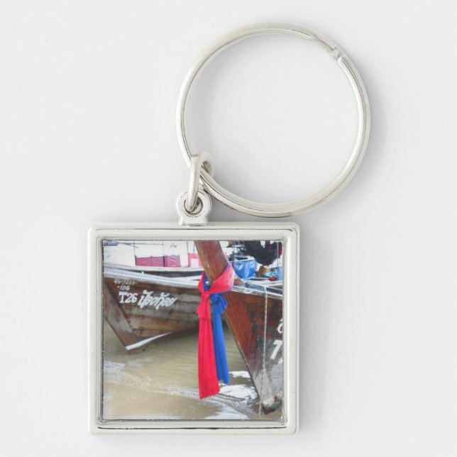 Boats On The Beach | Phi Phi Islands, Thailand Keychain (Front)