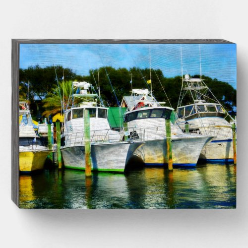 Boats on the Dock Photo Destin Florida  Wooden Box Sign