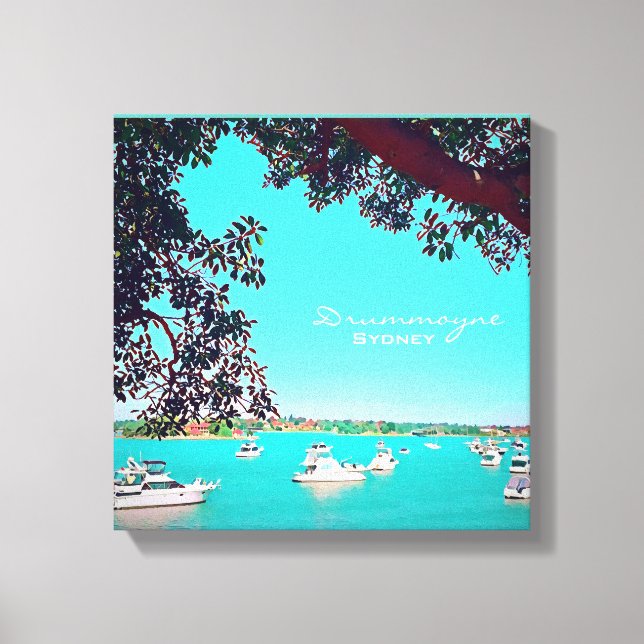 Boats on the harbour Drummoyne Sydney travel Canvas Print (Front)