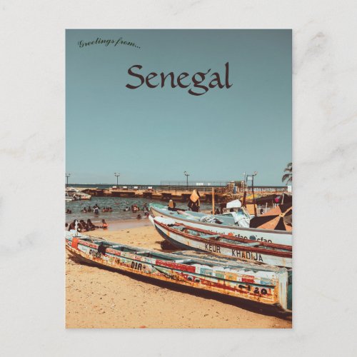 Boats on the Island of Gore Dakar Region Senegal Postcard