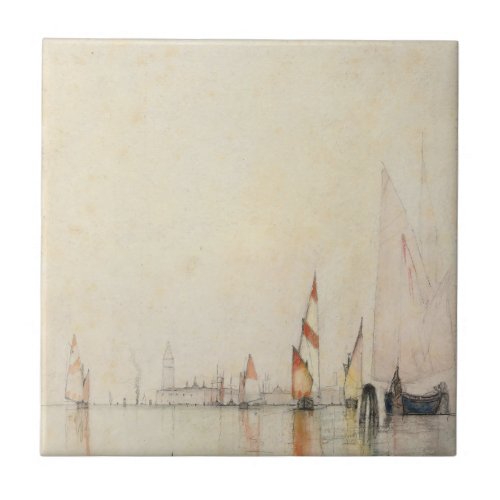 Boats on the Lagoon Venice 1893 William Gedney  Ceramic Tile