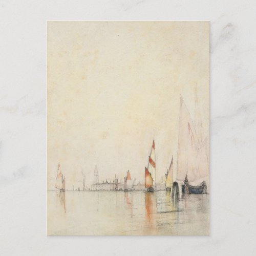 Boats on the Lagoon Venice 1893 William Gedney  Postcard
