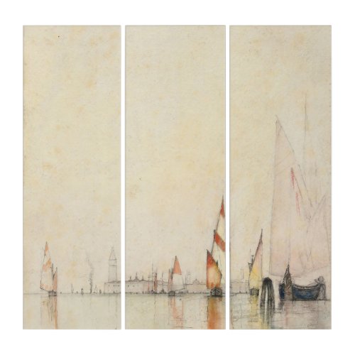 Boats on the Lagoon Venice 1893 William Gedney  Triptych