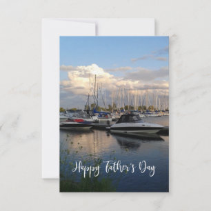 Boats on The Lake Father's Day Card