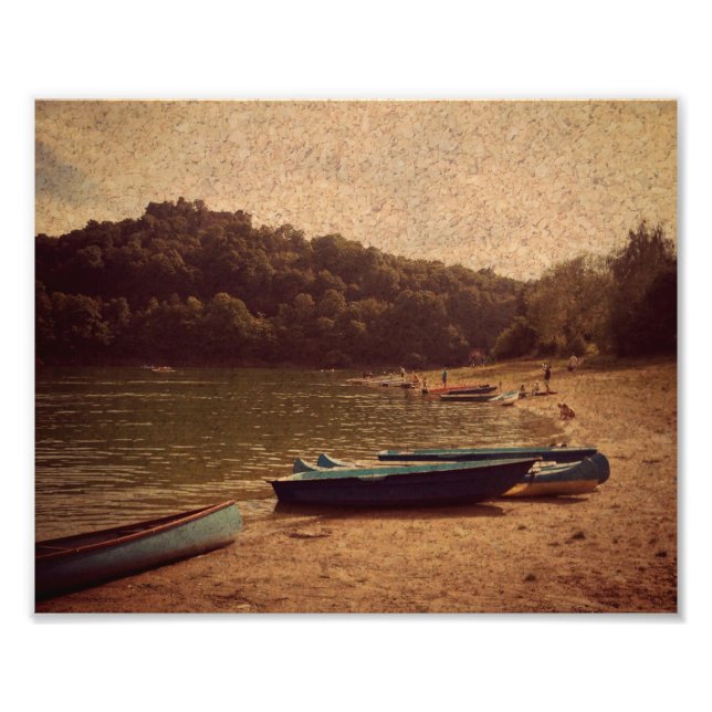 Boats on the lake Photo Paper Print (Front)
