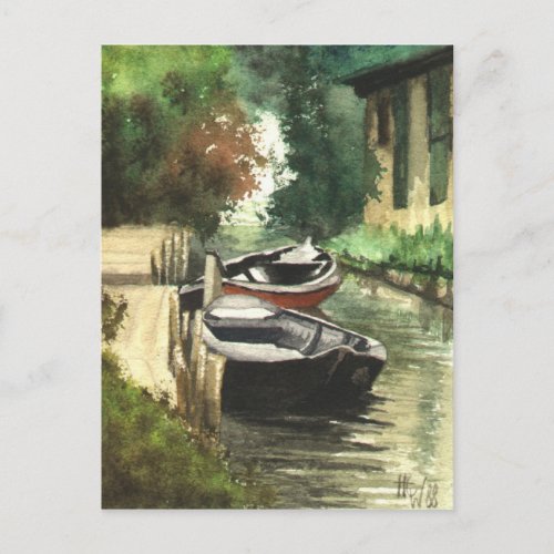 Boats on the River Postcard