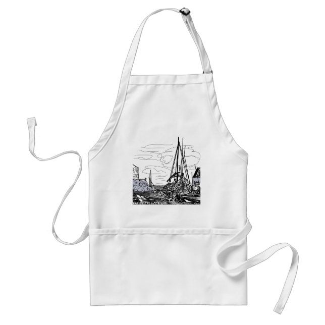 boats on the sea adult apron (Front)