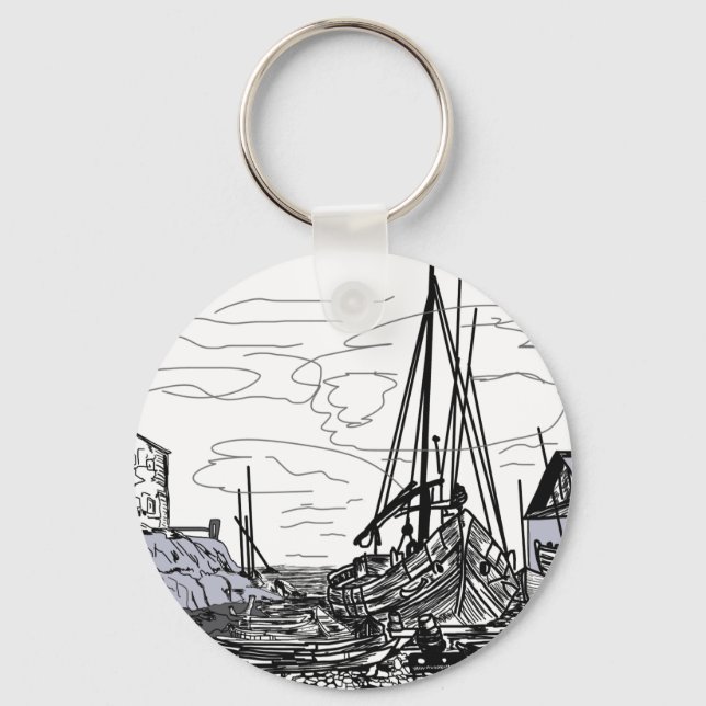 boats on the sea keychain (Front)
