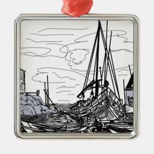 boats on the sea metal ornament