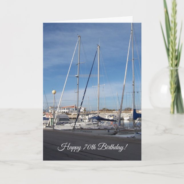 Boats Personalised 70th Birthday Card (Front)