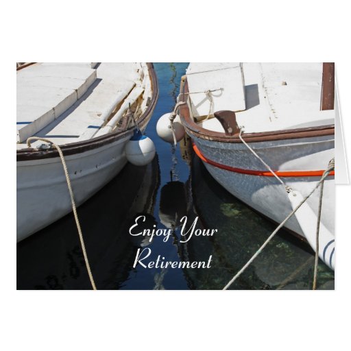 Boats Reflection Retirement Card | Zazzle