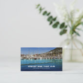 Boats sailing yacht club in harbor business business card (Standing Front)
