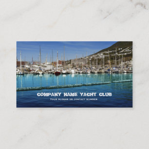 Boats sailing yacht club in harbor business card