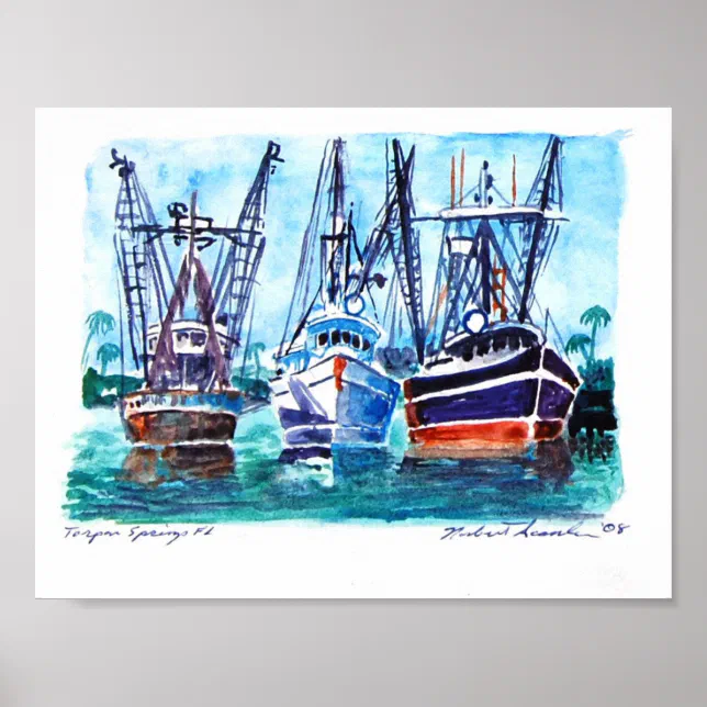 Boats-Tarpon-Springs Poster | Zazzle
