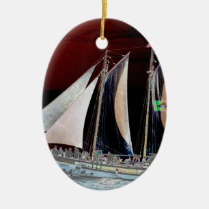 Boats under Sail Ceramic Ornament