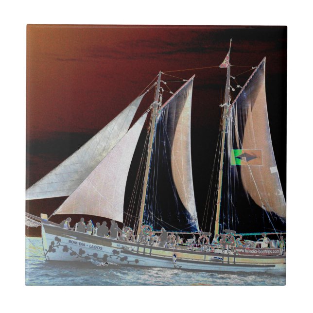 Boats under Sail Ceramic Tile (Front)