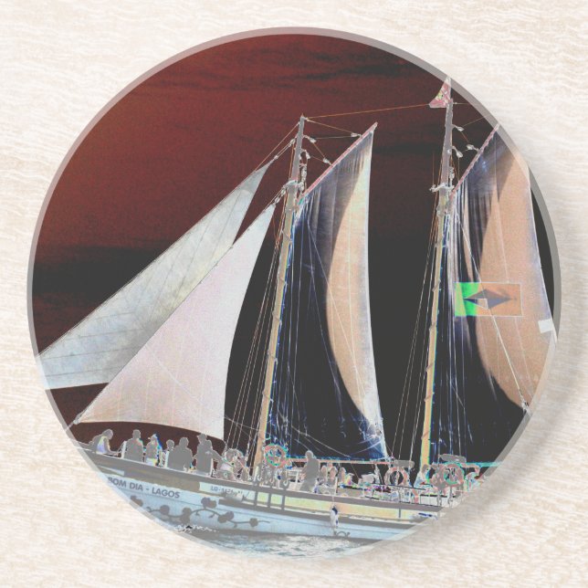 Boats under Sail Drink Coaster (Front)