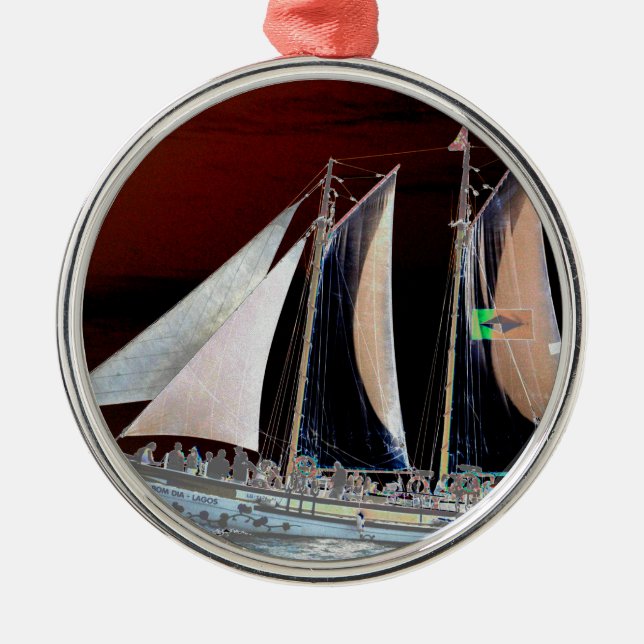 Boats under Sail Metal Ornament (Front)