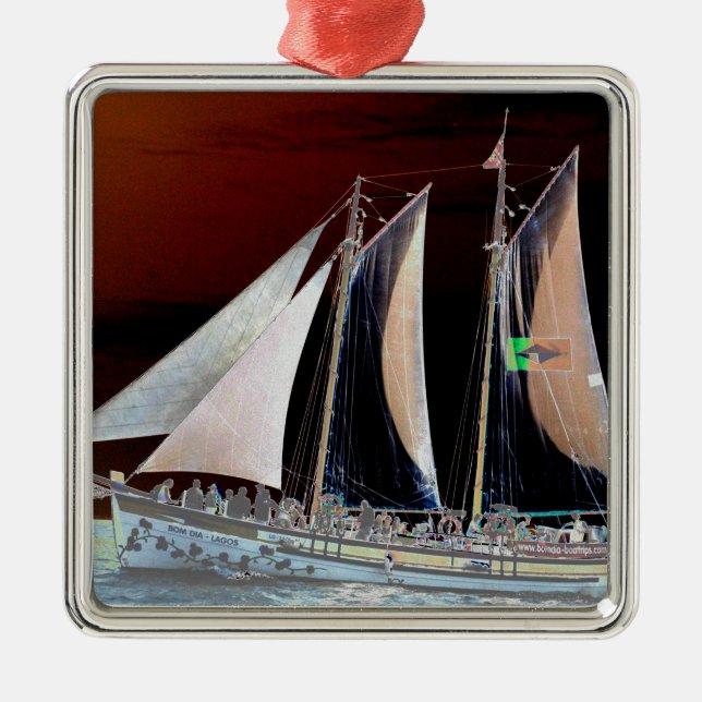 Boats under Sail Metal Ornament (Front)