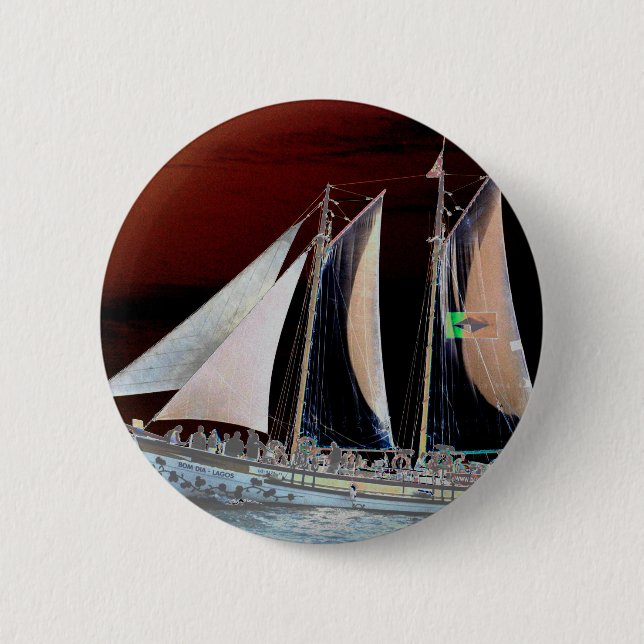 Boats under Sail Pinback Button (Front)