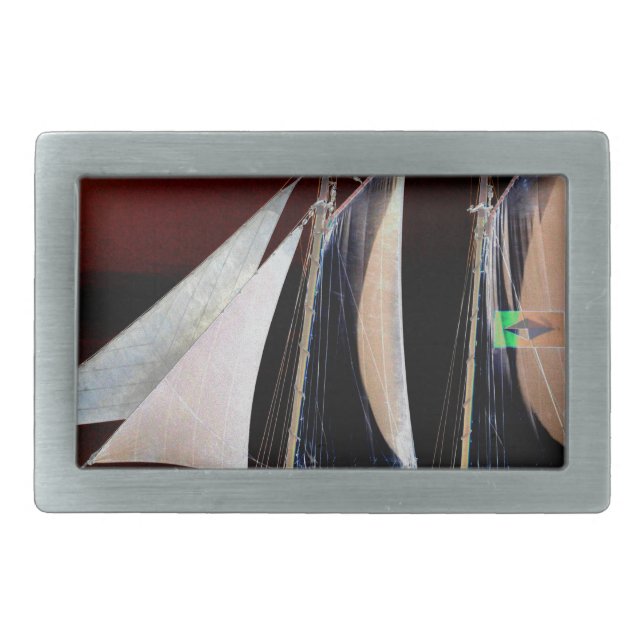 Boats under Sail Rectangular Belt Buckle (Front)