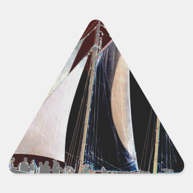 Boats under Sail Triangle Sticker (Front)