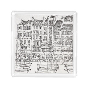 Boats Vieux-Port Marseille, France Acrylic Tray