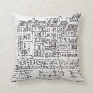 Boats Vieux-Port   Marseille, France Throw Pillow