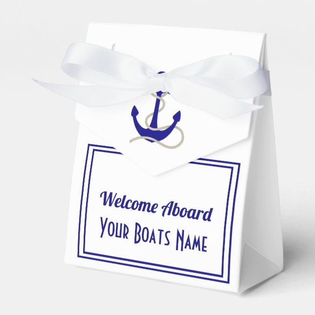 Boats welcome aboard gift favor boxes (Front Side)