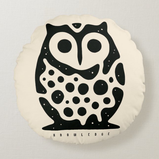 BOAZ Owl – Wisdom Icon Round Pillow (Front)